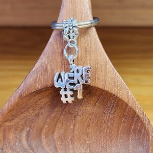 We're # 1 Keyring Keychain Handmade Sports Team Spirit